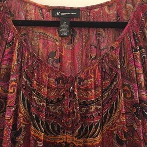 International Concepts Sheer Paisley Top
